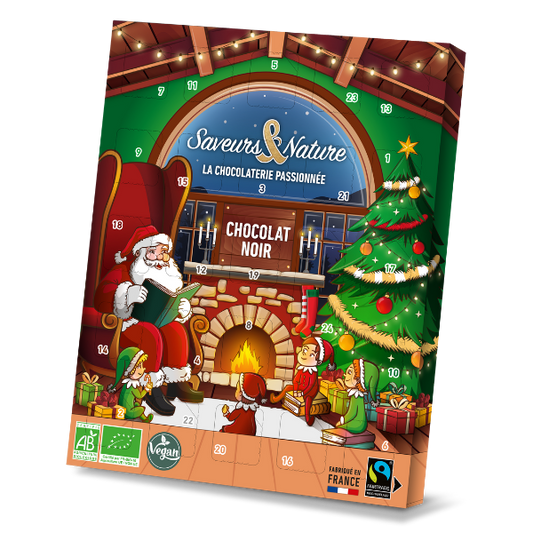 Calendrier de l'avent vegan au chocolat noir bio - 1