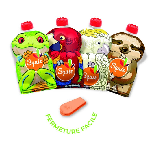 Gourdes réutilisables amazonie 130 ml + 1 squiz'zip - 1